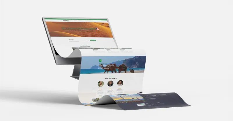 Verde Travel and Tours website on a desktop screen, with the full page flowing out of it